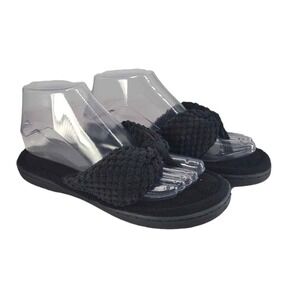 ULTRAIDEAS Women's Black Memory Foam Flip Flop Slippers Terry Lining Sz XL 11-12